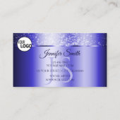 Carte De Visite Élégant Royal Blue Sparkling Parties scintillant L (Dos)