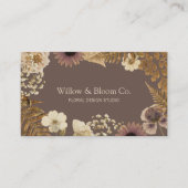 Carte De Visite Elegant Rustic Boho Botanical Wildflower Floral (Devant)