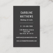 Carte De Visite Elégant Rustique aquarelle Floral (Dos)