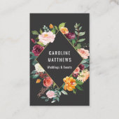 Carte De Visite Elégant Rustique aquarelle Floral (Devant)