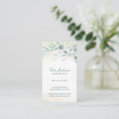 Carte De Visite Elégant Rustique Eucalyptus Vert (Debout devant)