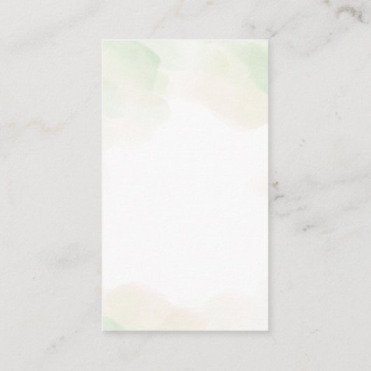 Carte De Visite Elégant Rustique Eucalyptus Vert (Dos)