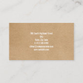 Carte De Visite Élégant Rustique Professionnel (Dos)