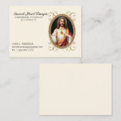 Carte De Visite Élégant Sacré Coeur Jésus Religieux (Devant / Derrière)