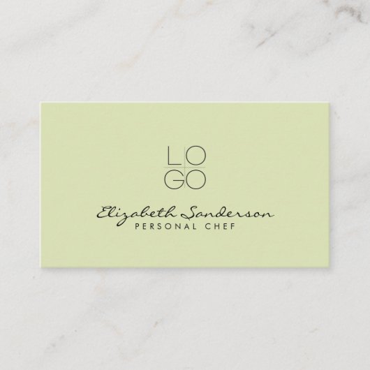 Carte De Visite Elegant Sage Green Luxury Script QR CODE  (Devant)