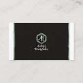 Carte De Visite Élégant Sage Green Script Moderne Minimal Métalliq (Dos)