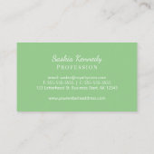 Carte De Visite Élégant Sage Green Script Monogramme professionnel (Dos)
