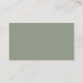 Carte De Visite Elegant Sage Green Wedding Drink Voucher Card (Dos)