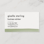 Carte De Visite Elégant Sage Vert Aquarelle Moderne Professionnel (Dos)