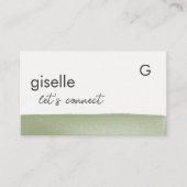 Carte De Visite Elégant Sage Vert Aquarelle Moderne Professionnel (Devant)
