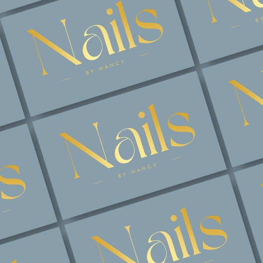 Carte De Visite Elégant Salon à ongles Dusty Blue