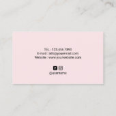 Carte De Visite Élégant salon de beauté Blush Rose Lashes & Brows (Dos)
