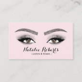 Carte De Visite Élégant salon de beauté Blush Rose Lashes & Brows (Devant)