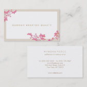 Carte De Visite Elégant Salon de Beauté d'Art Floral Fleurs Roses (Devant / Derrière)