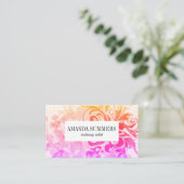 Carte De Visite Élégant salon de beauté florale (Debout devant)