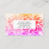 Carte De Visite Élégant salon de beauté florale (Dos)