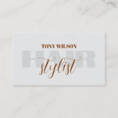 Carte De Visite Élégant salon de coiffure Brown Gras Clair (Devant)