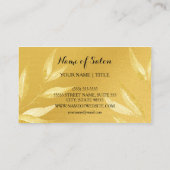 Carte De Visite Elégant salon de coiffure et de beauté Feuille FAU (Dos)