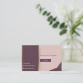 Carte De Visite Elégant salon de coiffure Floral Rose (Debout devant)