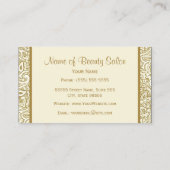Carte De Visite Elégant salon de coiffure Gold et Ivory Paisley (Dos)