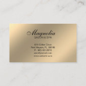 Carte De Visite Elégant salon de coiffure Léopard Noir et Or (Dos)