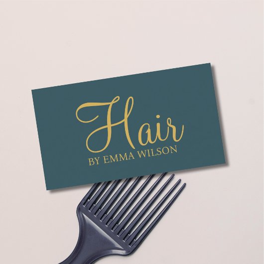Carte De Visite Elégant salon de coiffure Pastel Vert Jaune