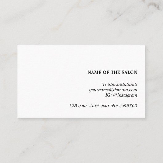 Carte De Visite Elégant salon de coiffure Pastel Vert Jaune (Dos)