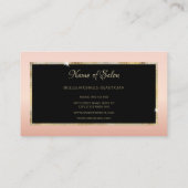 Carte De Visite Elégant salon de coiffure rose rose dégradé or (Dos)