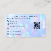 Carte De Visite Élégant Salon Holographique Faux (Dos)