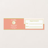 Carte De Visite Élégant Saumon rose double monogramme (Intérieur déplié)