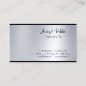 Carte De Visite Élégant Script à main libre Silver Look Sleek Glam (Devant)