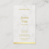 Carte De Visite Élégant Script à main Nom Marbre Or Moderne (Dos)