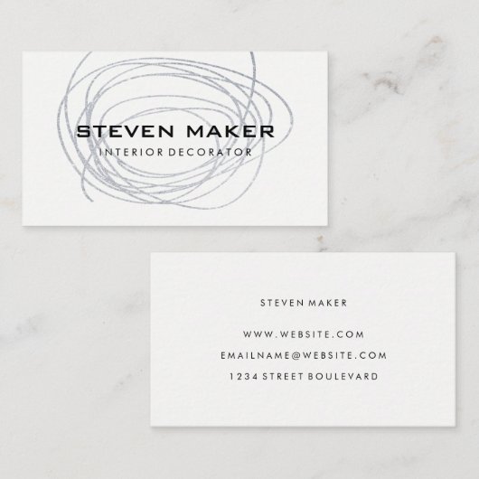 Carte De Visite Élégant script artistique (Devant / Derrière)