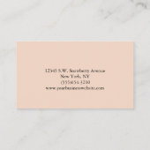 Carte De Visite Élégant Script Blush Rose Floral & Foil (Dos)