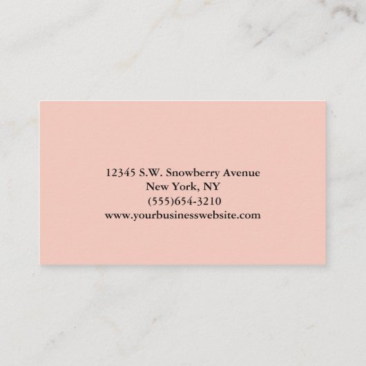 Carte De Visite Élégant Script Blush Rose Floral & Foil Parties sc (Dos)