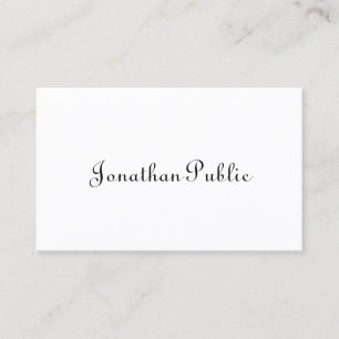 Carte De Visite Élégant script calqué minimaliste Modèle