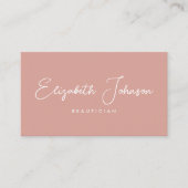 Carte De Visite Élégant Script Chic Pink Photo QR Code (Devant)