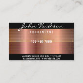 Carte De Visite Élégant script cuivre Design Moderne 3,5x2 (Dos)