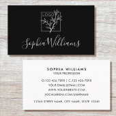 Carte De Visite Elegant Script Custom Logo Modern Black