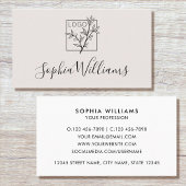 Carte De Visite Elegant Script Custom Logo Modern Off-White