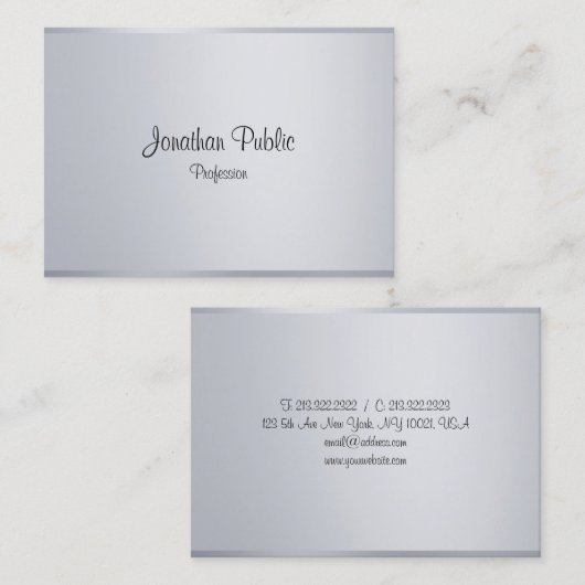 Carte De Visite Élégant script de calligraphie Modèle moderne arge (Devant / Derrière)