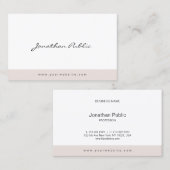 Carte De Visite Élégant script de calligraphie Modèle simple moder (Devant / Derrière)