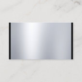 Carte De Visite Élégant script de calligraphie moderne argent grac (Dos)