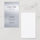 Carte De Visite Élégant script de calligraphie moderne Silver Plai (Devant / Derrière)