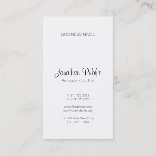 Carte De Visite Élégant script de calligraphie Monogramme moderne  (Dos)