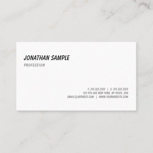 Carte De Visite Élégant script de calligraphie Police Modèle éléga (Devant)