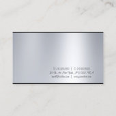 Carte De Visite Élégant script de calligraphie Silver Look Glam Pl (Dos)