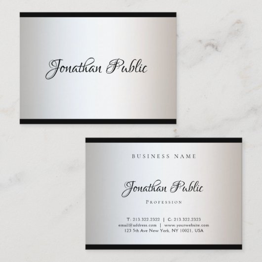 Carte De Visite Élégant script de calligraphie Simple Modèle tenda (Devant / Derrière)