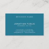 Carte De Visite Élégant script de calligraphie Turquoise Plain ten (Dos)