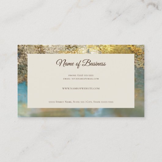 Carte De Visite Élégant script de la bobine dorée professionnelle (Dos)